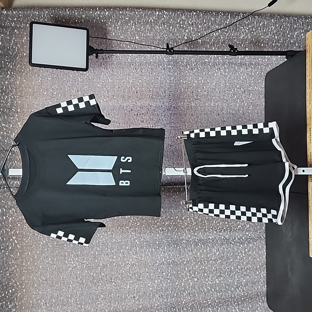 BTS shirt and short set.